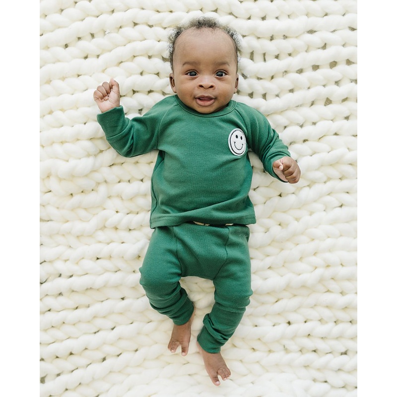 Lounge Set | Smiley Green|0-3M|3-6M|6-12M|12-18M|18-24M|2T|3T|4T|5T|6-7Y|8-9Y