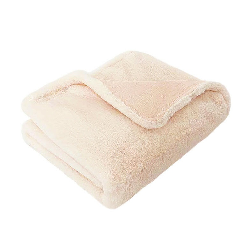 PALE PINK LUXE FAUX FUR BABY BLANKET