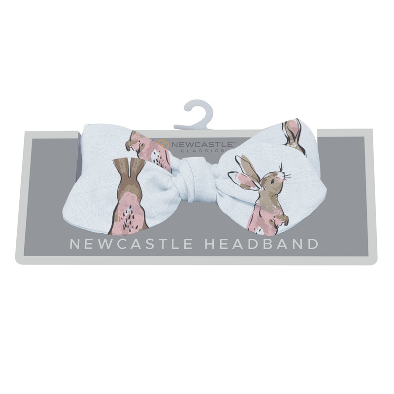Powder Pink Bunnies Bamboo Newcastle Headband