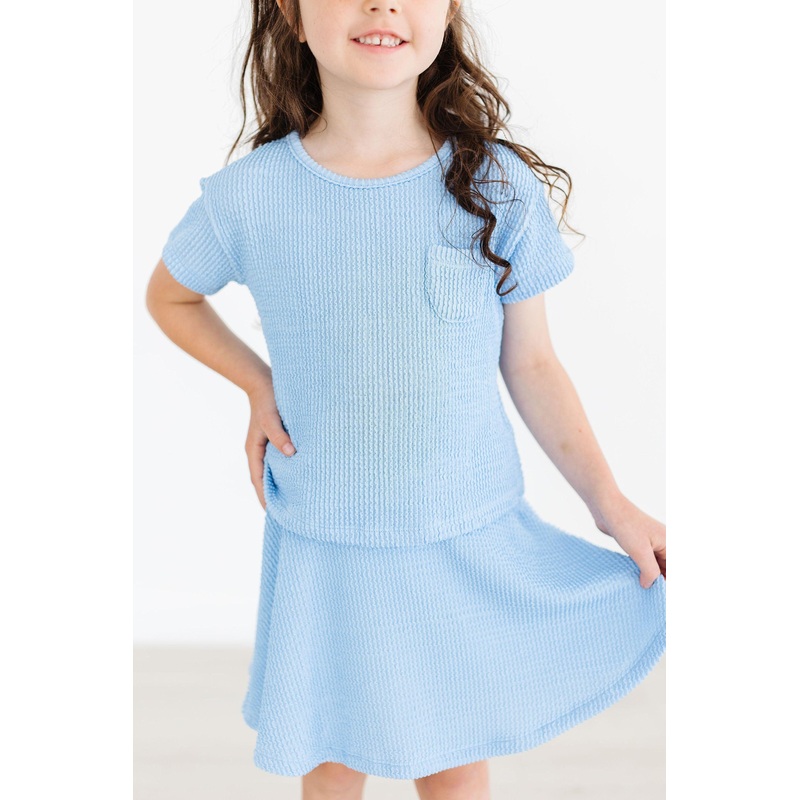 Sky Blue Scrunchy Pocket Tee|6-12M|12-24M|2T|3T|4T|5/6|7/8|9/10