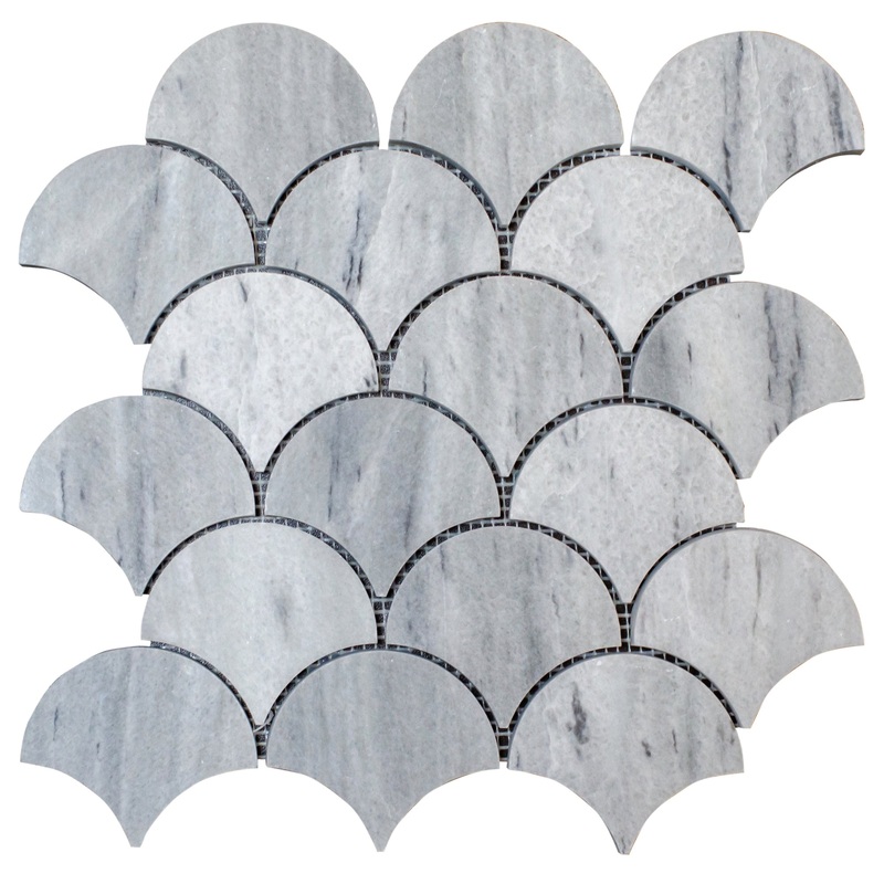 Solto White Marble Laguna on 12 x 12 Mesh Mosaic Tile – Belair Collection