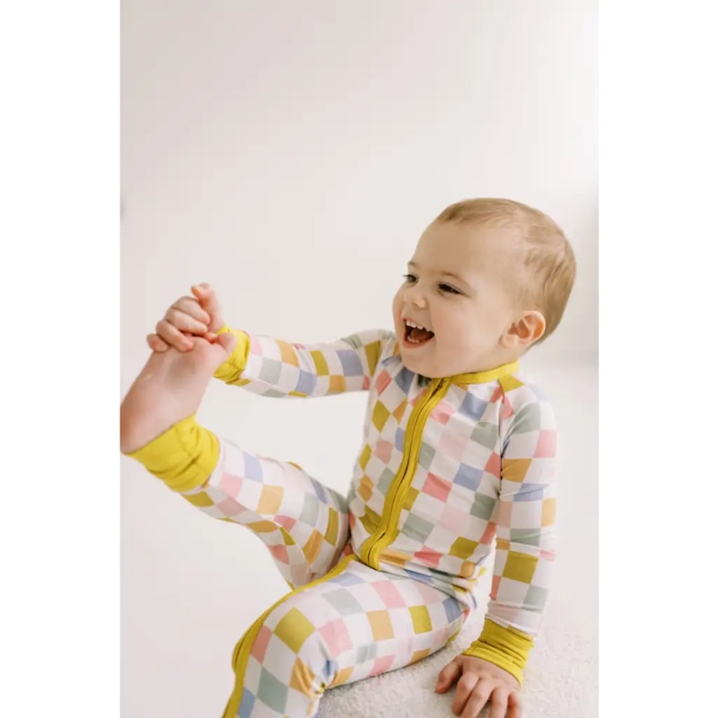 Sunset Checkerboard Bamboo Baby Sleeper