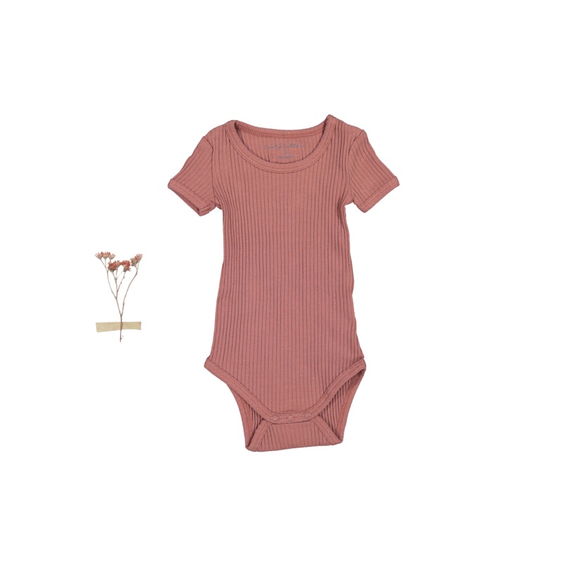 The Short Sleeve Onesie – Rosewood Ribbed