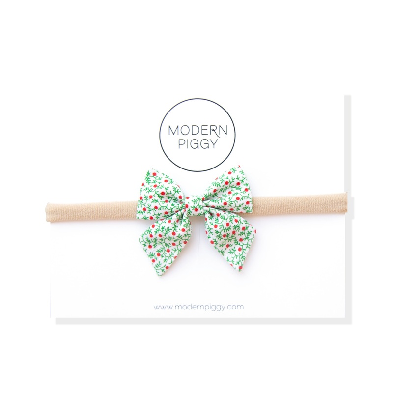 Winter Berry | Mini Piggy Bow|Alligator Clip|Nylon Headband