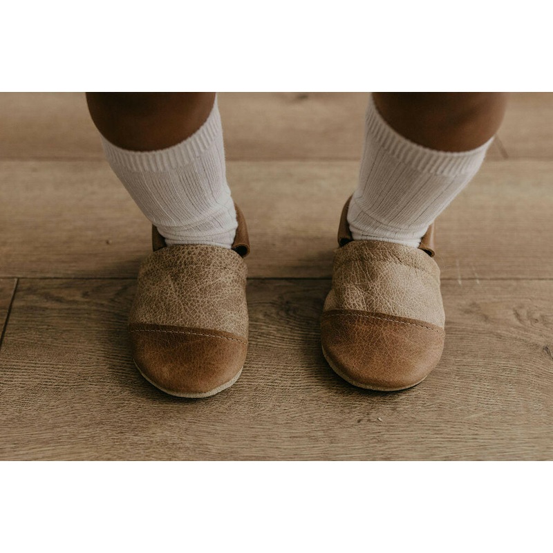 Wood/Latte Two Tone Loafer Baby and Toddler Shoes