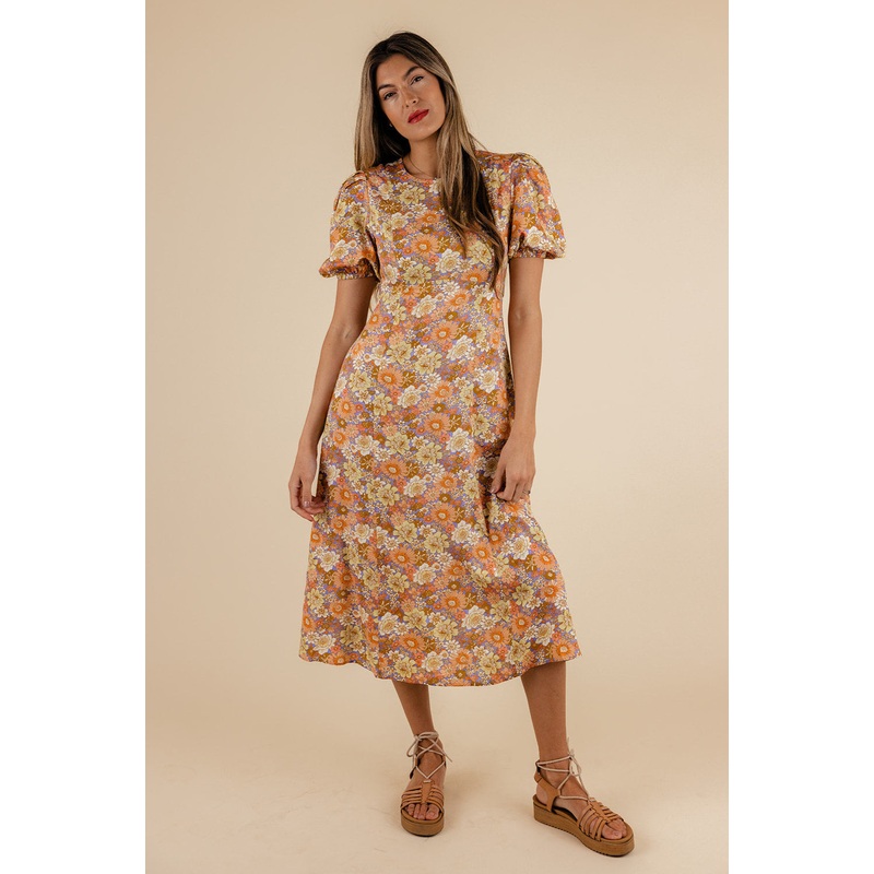 Boogie Down Puff Sleeve Dress|LightSalmon|S|M|L|XL
