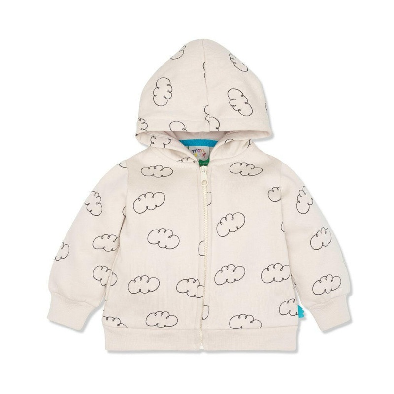 Clouds Baby Zip-Up Hoodie|3/6M|6/12M|12/18M|18/24M|Cream
