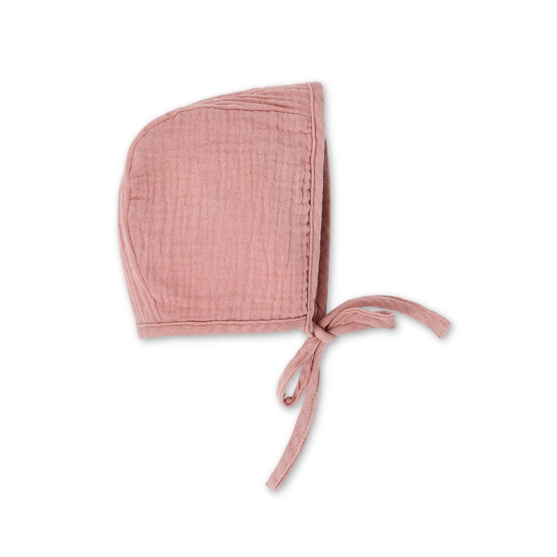 Muslin Bonnet – Terra Cotta|3-6 mo.|6-12 mo.|Terra Cotta