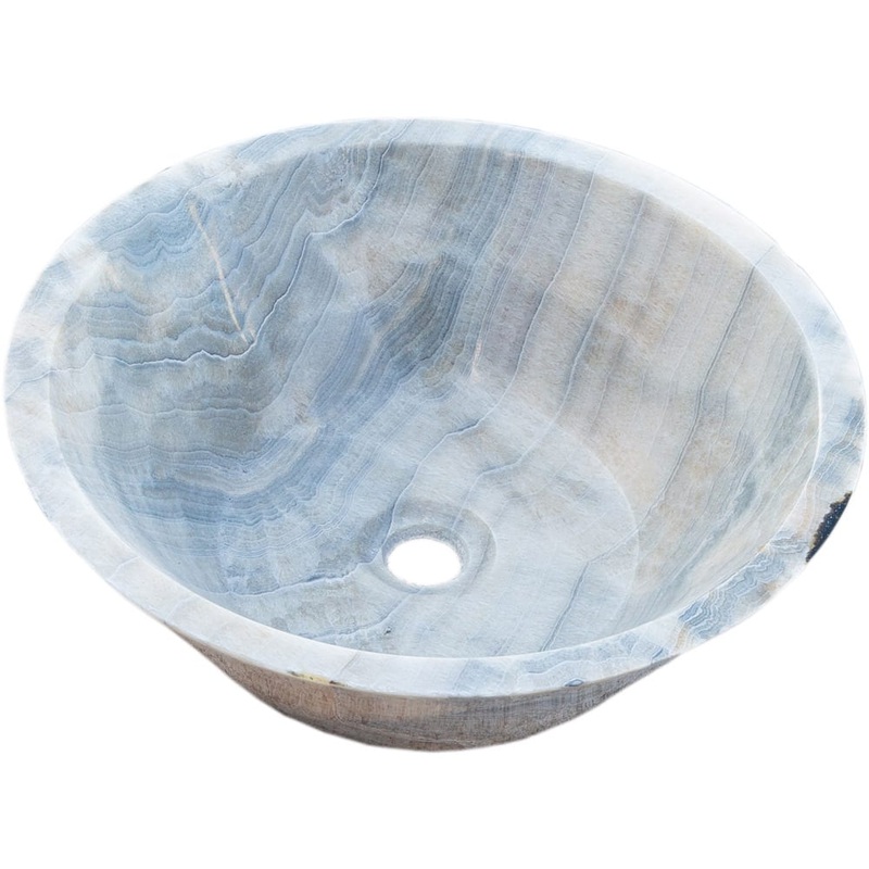 Natural Stone Bubble Gray Onyx Above Vanity Bathroom V Shape Sink (D)16 (H)6
