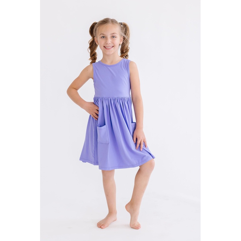 Periwinkle Pocket Tank Twirl Dress