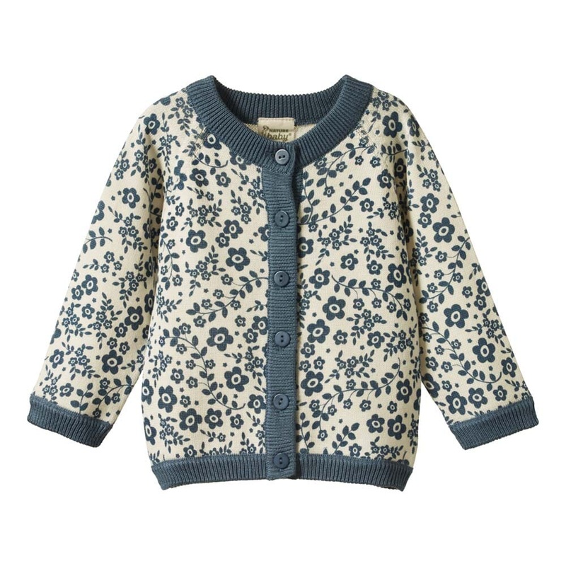 Piper Cardigan – Large Daisy Belle Blue Print