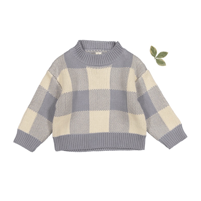 The Gingham Knit Sweater – Slate