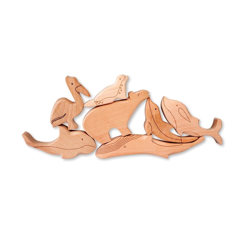 Wooden Ocean Animals Set