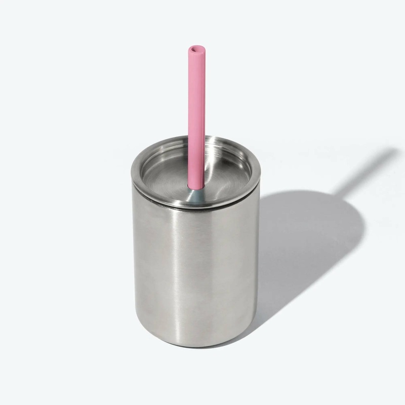 8 oz. Avanchy Stainless Steel Baby Toddler Spill Proof Cup with Straw