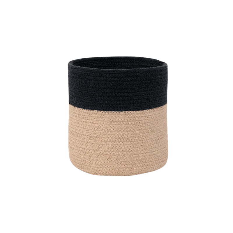 BASKET DUAL BLACK – LINEN|22 x 21 cm|BLACK-LINEN