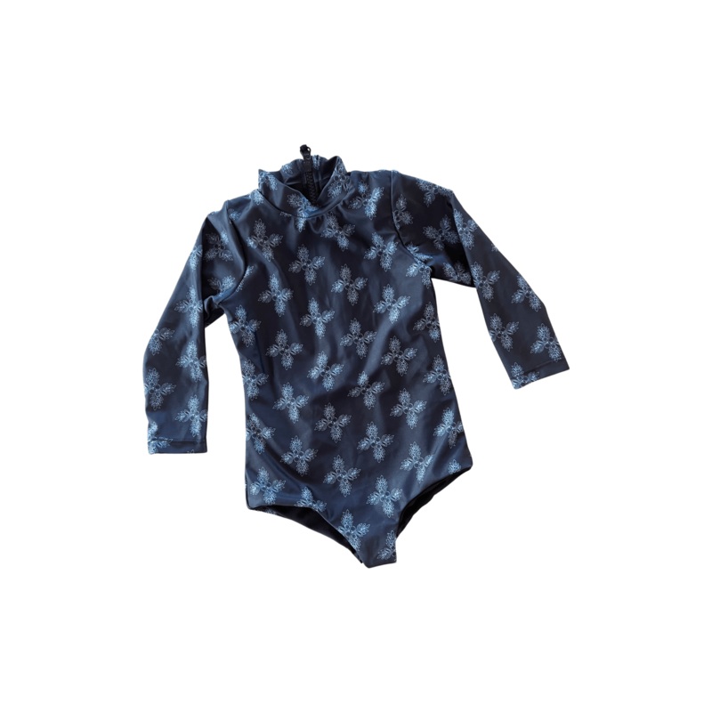 Girl’s Long Sleeve Zip Up in Black Breadfruit Bandana