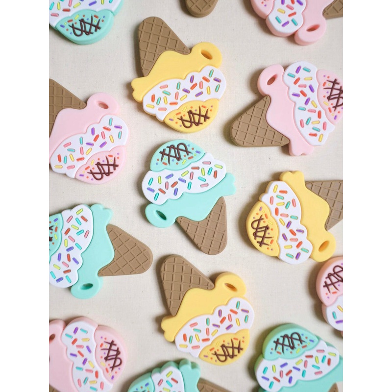Ice Cream Teether|Pink|Yellow|Mint