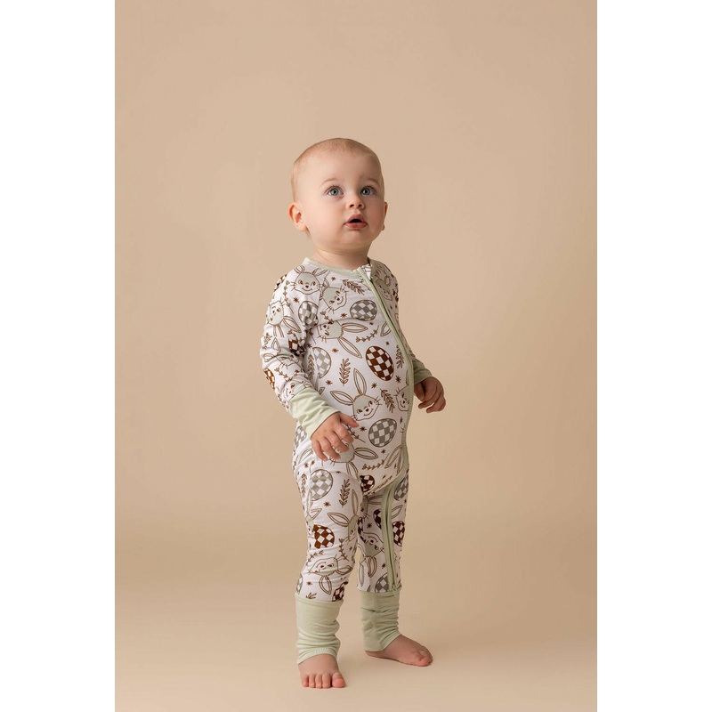 Mint Bunny Zipper Romper|0-3m|3-6m|6-9m|9-12m|12-18m|18-24m|2T