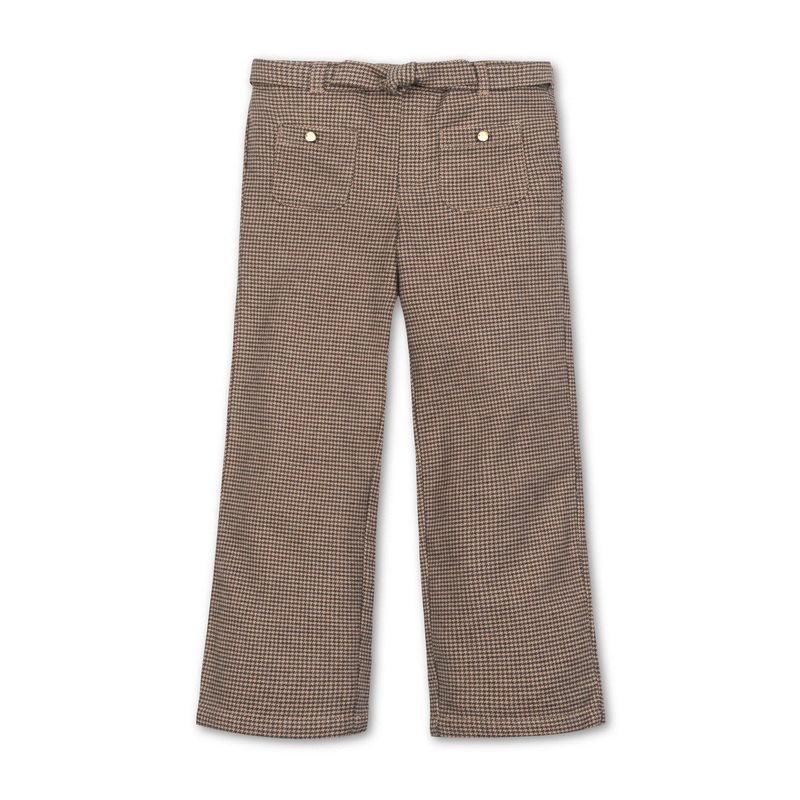 Organic Wide Leg Dress Pant|2T|3|4|5|6|7|8|10|12|Camel Houndstooth