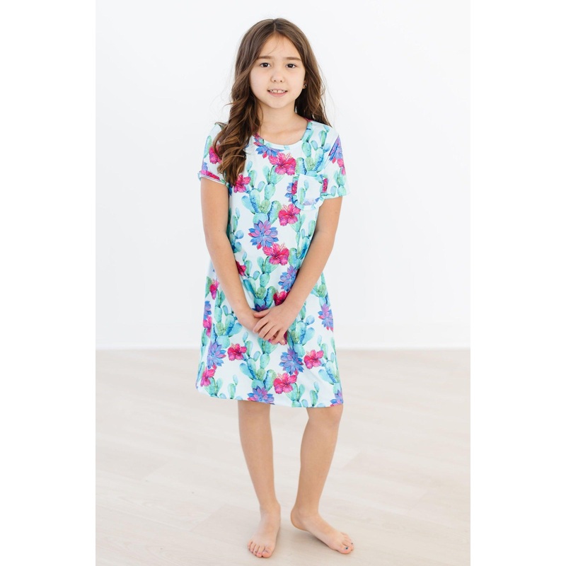 SALE Cactus Flower T-Shirt Dress