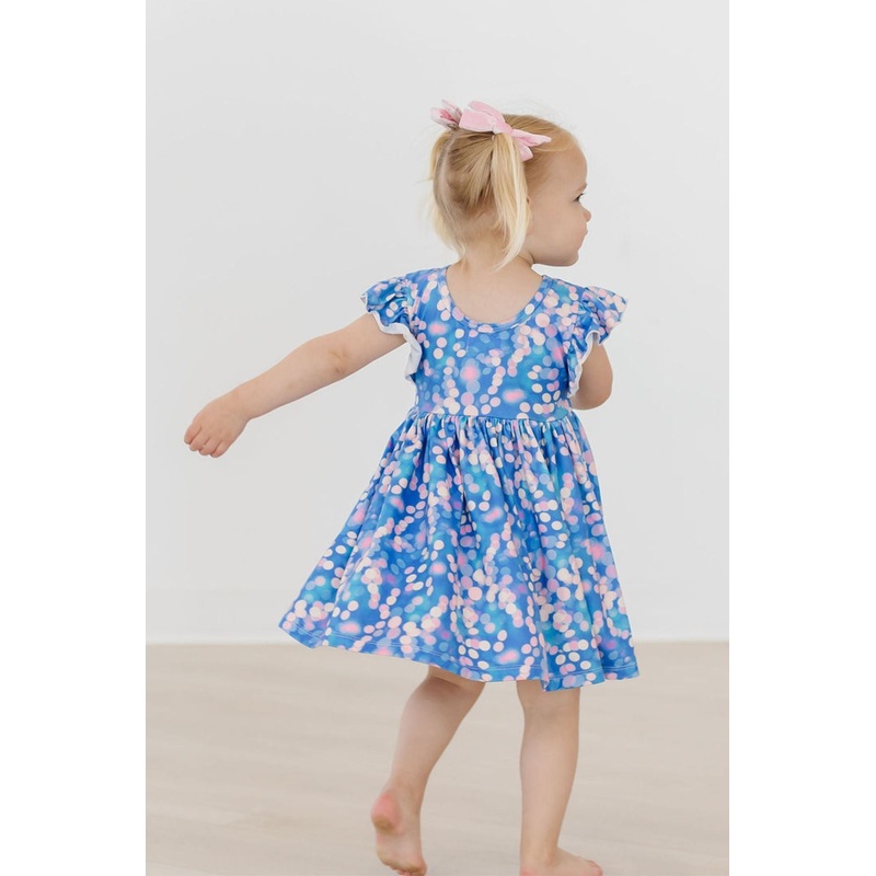 Shimmer & Shine Flutter Sleeve Twirl Dress