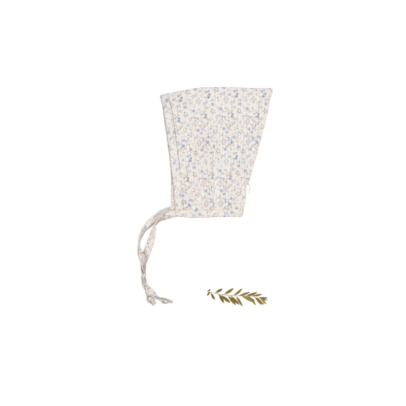 The Printed Pixie Bonnet – Dusty Blue Floral