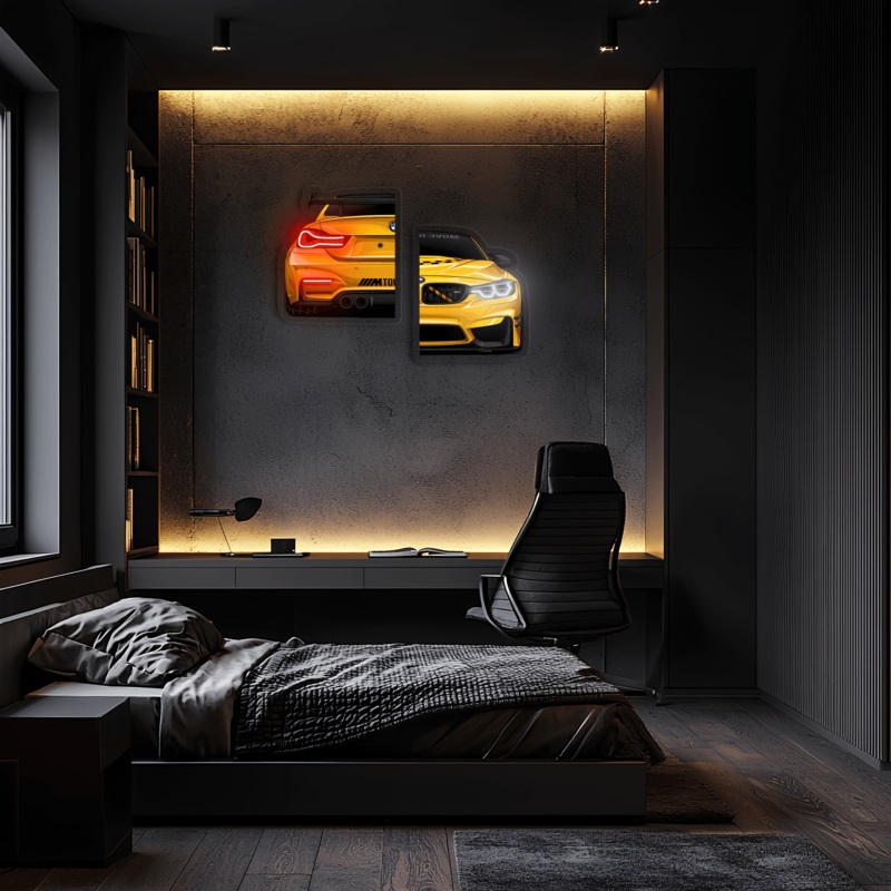 Car light up sign, Car neon light sign, Car wall art lighted, Car led wall decor, Car led sign, Garage neon sign, Neon painting art For Man – UvCar34