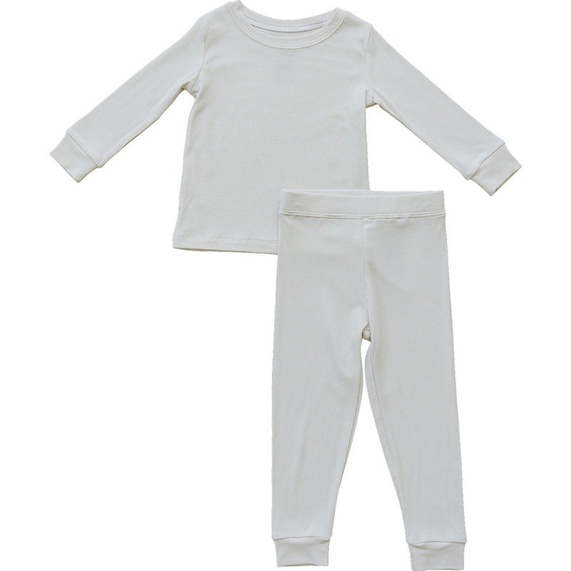 Cream Ribbed Bamboo Cozy Set|6-12|18|2T|3T|4T|5T