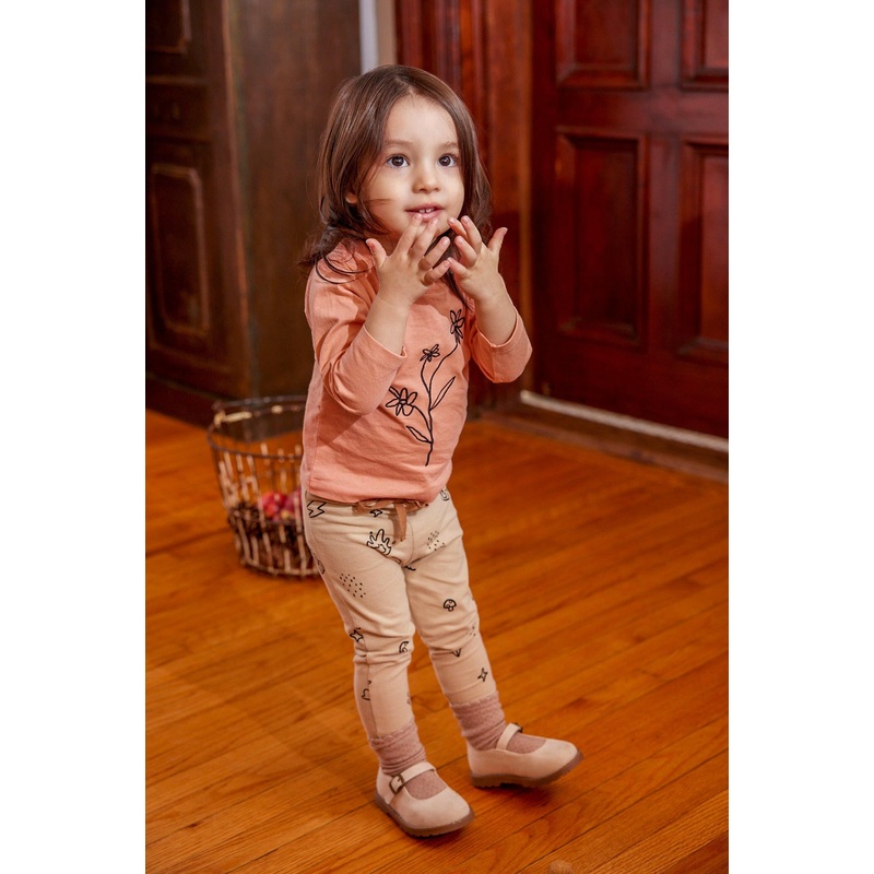 Doodles Print Baby Leggings|Beige/Black|3/6M|6/12M|12/18M|18/24M