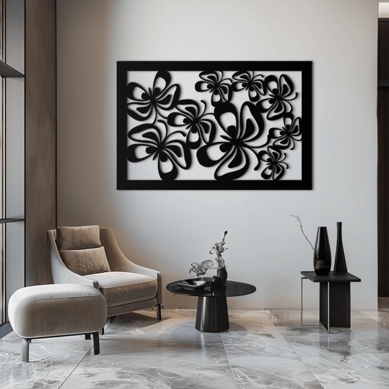 Floral Burst Metal Wall Art – Steel Wall Decor for Home and Office – KAF016