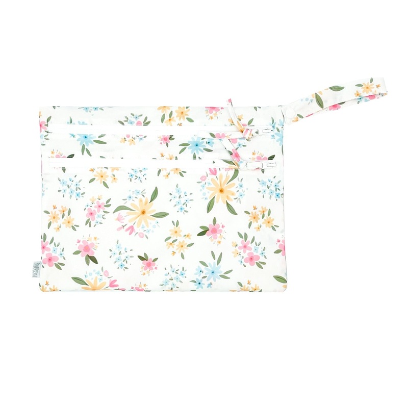 Pastel Floral – Waterproof Wet Bag (For mealtime, on-the-go, and more!)