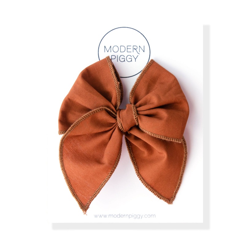 Raw Sienna | Petite Party Bow|Alligator Clip|Nylon Headband