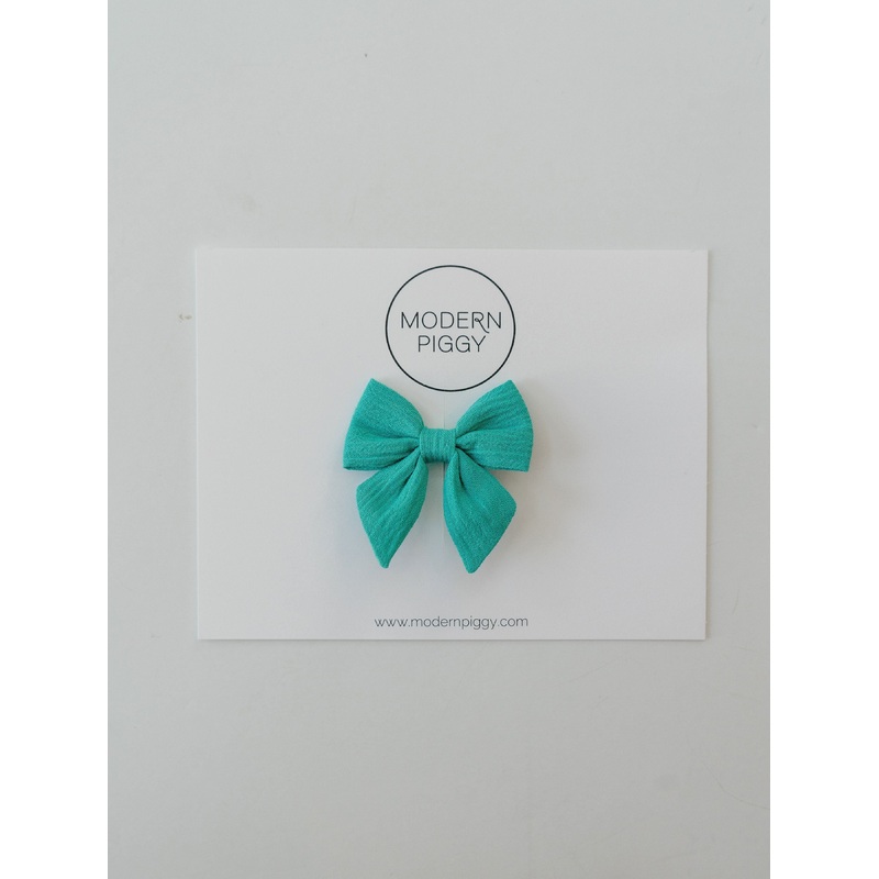 Aqua Tide | Mini Piggy Bow|Alligator Clip|Nylon Headband