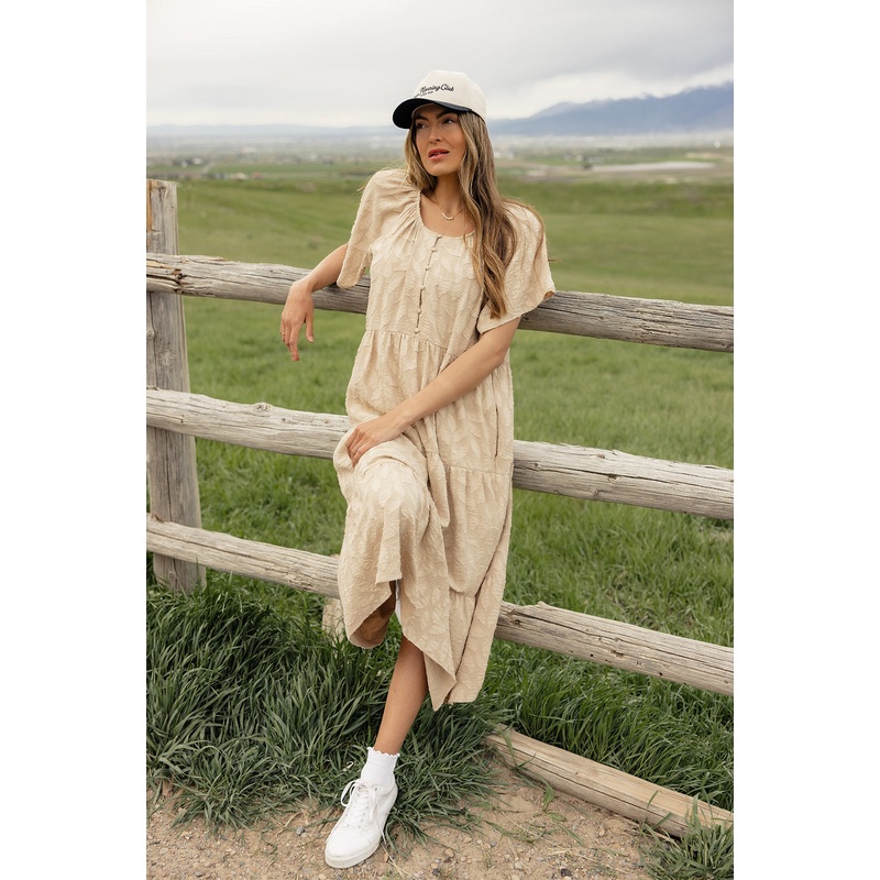 Carried Away Textured Maxi|DarkSeaGreen|Tan|S|M|L
