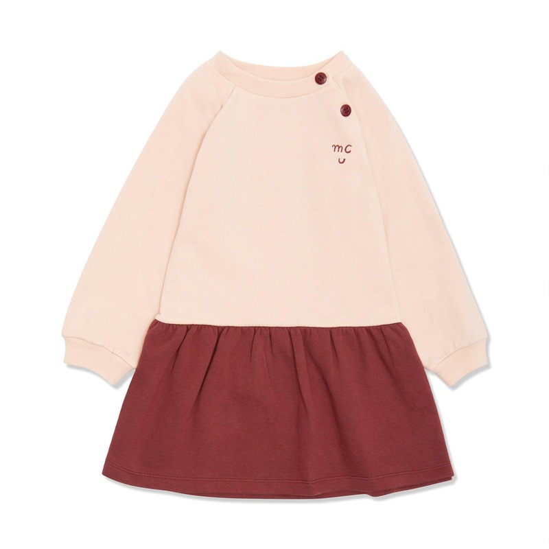 Colorblock Kid Dress|Soft Pink/Granate|02Y|03Y|04Y|05Y|06Y|08Y|10Y