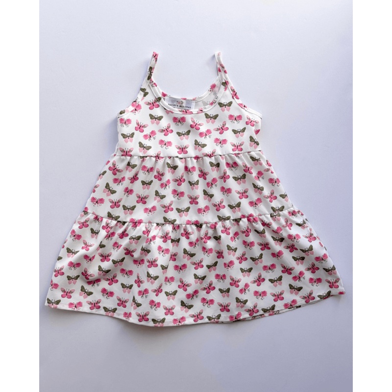Jessica Layered Sun Dress – Pink Butterflies