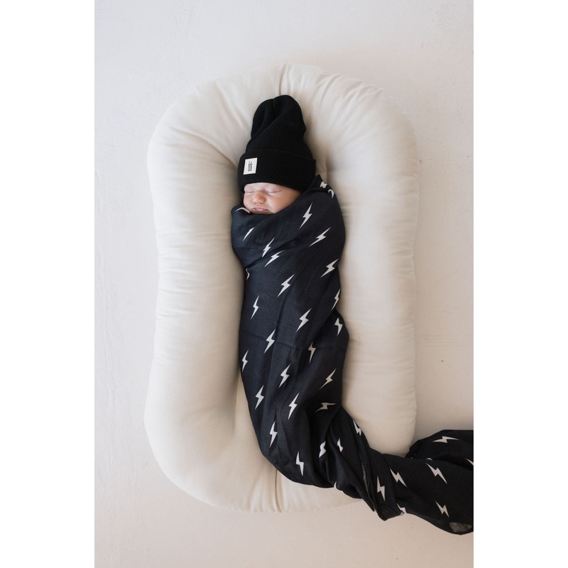 Muslin Swaddle | Midnight Lightning Bolt