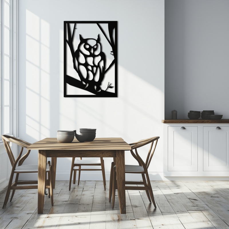 Owl Metal Wall Art – Steel Wall Decor for Home and Office – KAF006