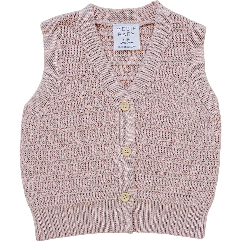 Pink Knit Button Down Vest|6-12|12-18|18-24|2T|3T|4T|5T|6Y|7Y
