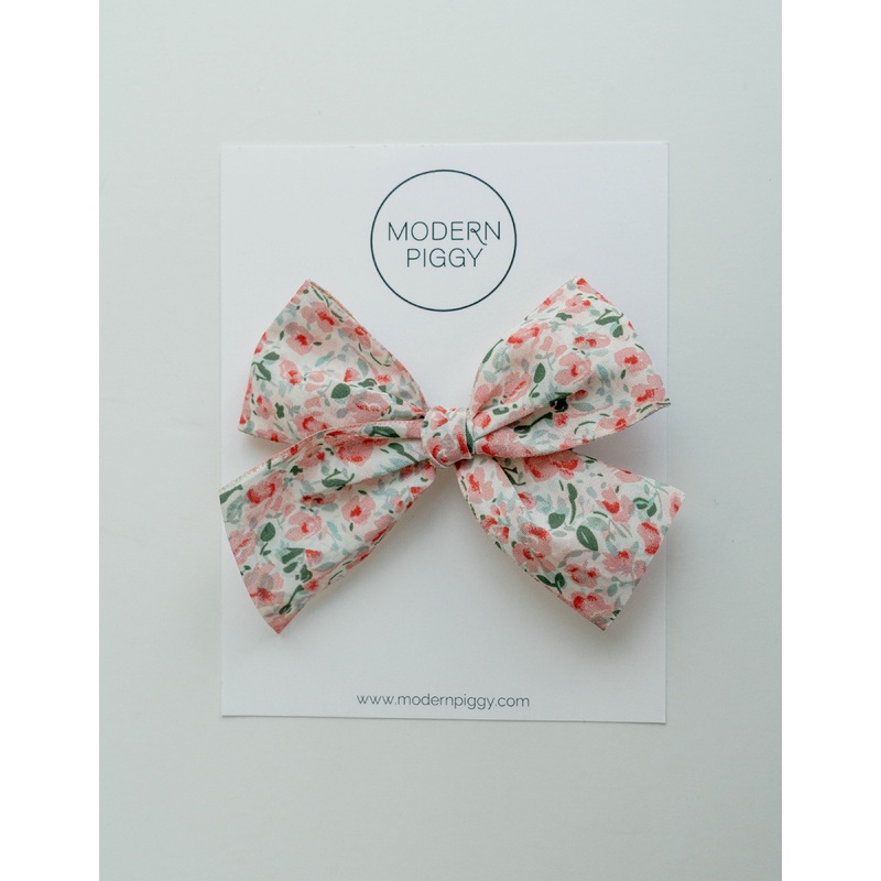Spring Garden- Pink | Pigtail Set – Hand-tied Bow