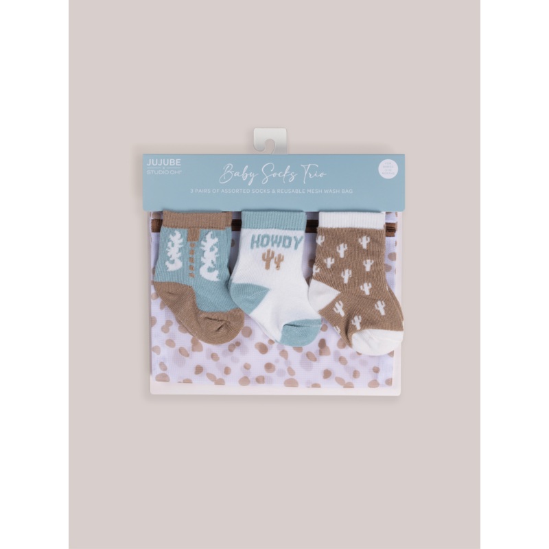 3-Pack Soft Durable Baby Socks Set –  Howdy Partner Blue