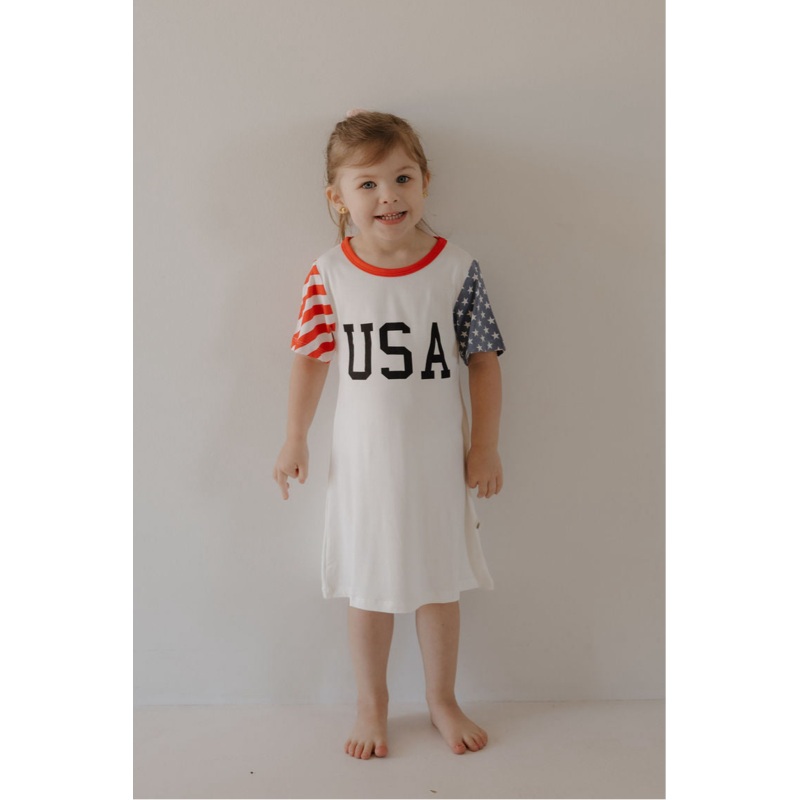 Bamboo T-Shirt Dress | Stars & Stripes