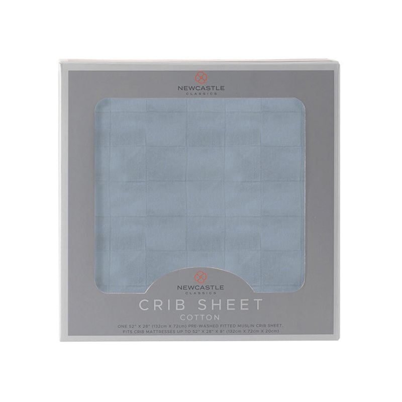 Blue Fog Newcastle Cotton Crib Sheet