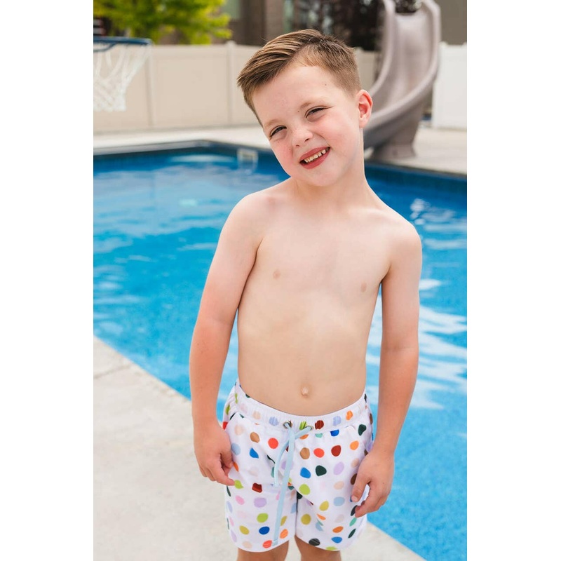 Boy Swim Shorts in Bold Dots|12/18m|18/24m|3|4|6|7|8