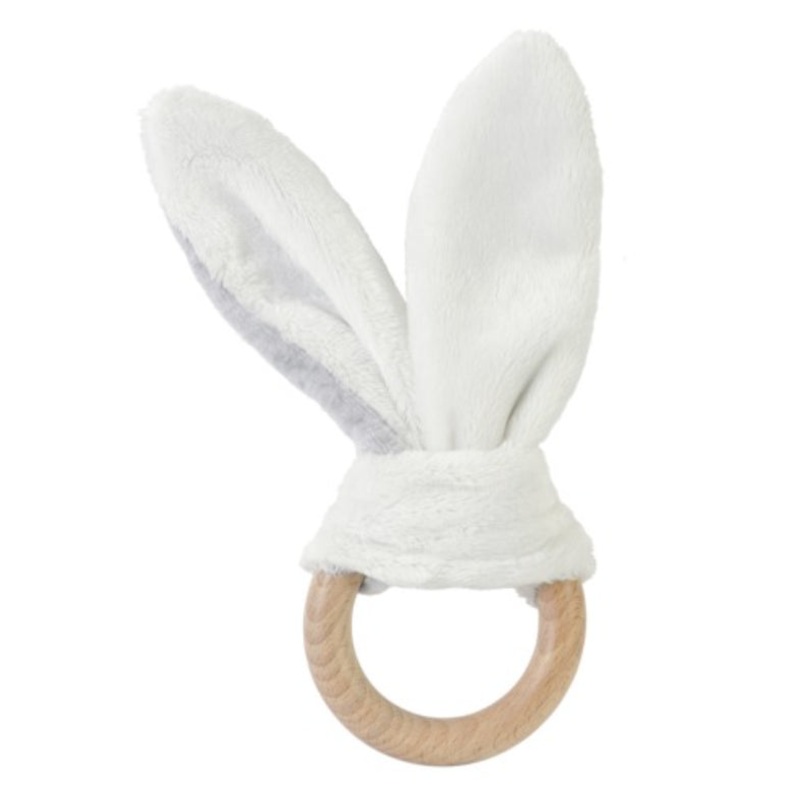 Bunny Wooden Teether (Grey) by Happy Horse