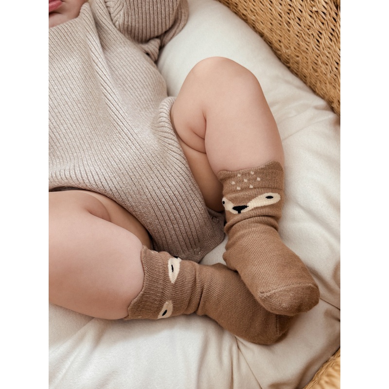 Deer Socks|0-12m|Acorn