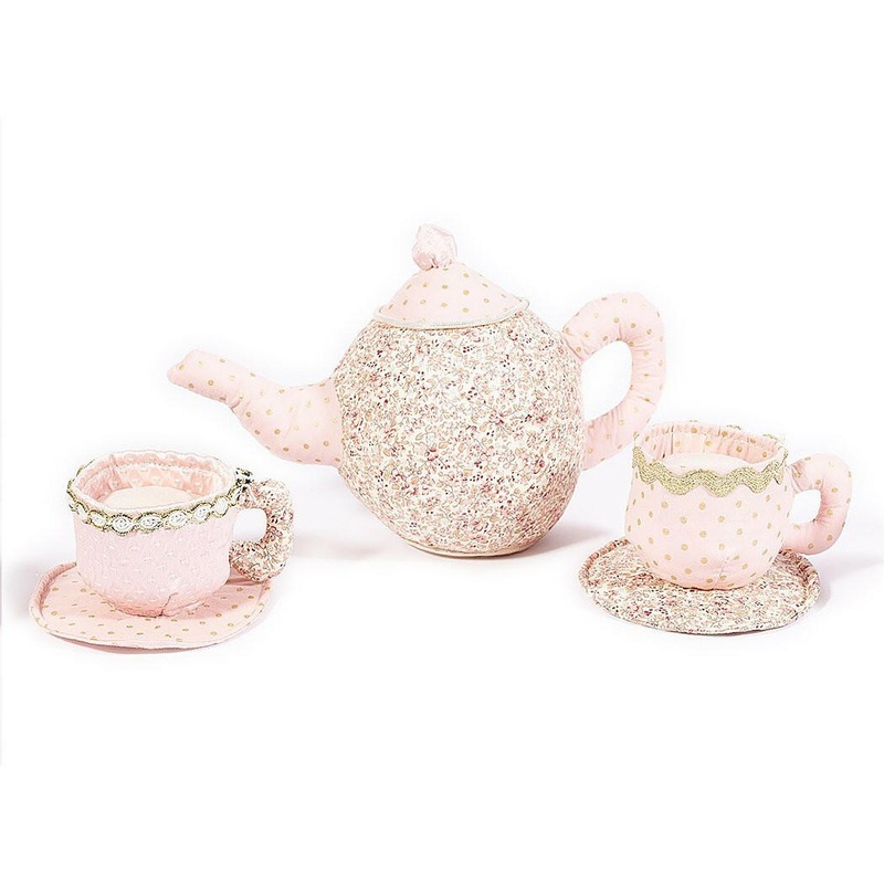 Floral Stuffed Toy Tea Set|Pink