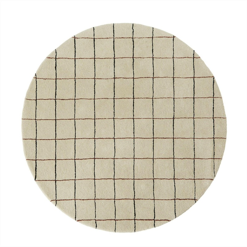 Grid Circle Rug – Offwhite