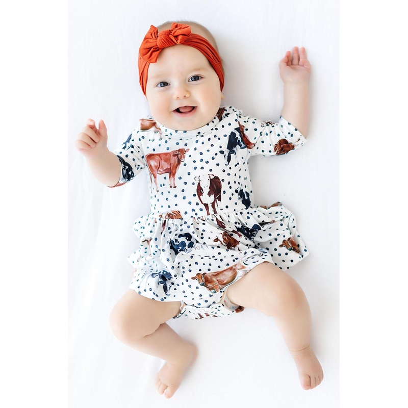 Moo Meadows Twirl Bodysuit|0-3M|3-6M|6-12M|12-18M|18-24M