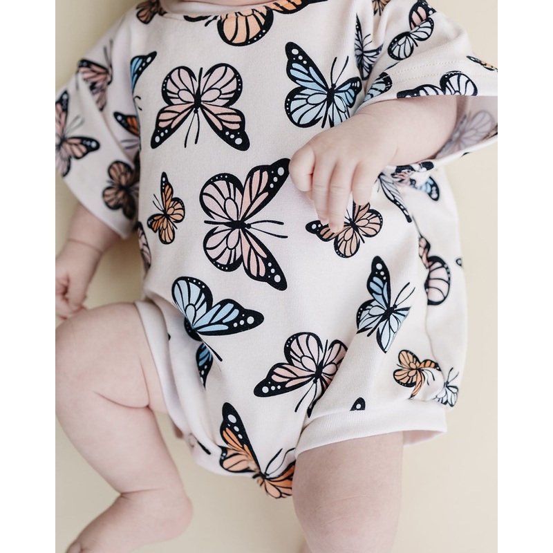Short Sleeve Bubble Romper | Butterflies